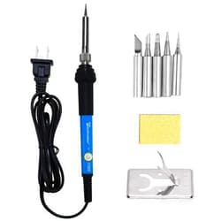 ZGSJBKL 110V 60W Adjustable Temperature Electric Soldering Iron Welding Rework Repair Tool With 5pcs Solder Tip US Plug