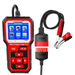 KONNWEI KW681 OBD2 Scanner 6V 12V Car Battery Tester, 2 in 1 Car Diagnostic Scanner Automotive Battery Alternator Load Tester Check Engine Code Reader Scan Tool