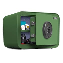 ISLANDSAFE Home Safe Box, Digital Small Personal Safes, caja fuerte, Security Money Closet Electronic Lock Box with Keypad for Pistol Cash Jewelry, Document, Hotel, Dorm, Office (1.0cuft Green)