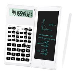 IPepul Scientific Calculators for Students, White Math Calculator with Notepad,10-Digit Large Screen, Classroom Must Haves for Middle High School Supplies & College (White)