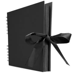 INNOCHEER Photo Album Scrapbook - Photo Album Self Adhesive 80 Black Pages, Large Photo Album Scrap Book Wedding Guest Book for DIY Anniversary Travel Memory Scrapbooking (Black 8X12)