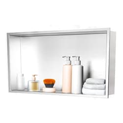 Elefloom Shower Niche, Stainless Steel Modern Bathroom Niche, No Tile Needed Recessed Shower Shelf Organizer for Storage, Stainless Steel, Silver Gray, 12