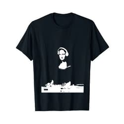 Pop art and memes Mona Lisa DJ Art - Funny EDM Techno Rave Music T-Shirt
