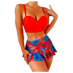 Yesunpxs Women Bikini Set Two Piece Criss Cross Swimsuits Mid Waisted Bottom Crochet Cover Ups Beach Sexy Bathing Suit