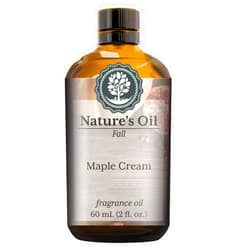 Nature's Oil Maple Cream Fragrance Oil (60ml) for Diffusers, Soap Making, Candles, Lotion, Home Scents, Linen Spray, Bath Bombs, Slime