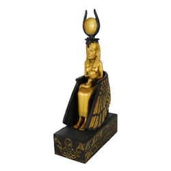 Ebros Gift Classical Egyptian Golden Goddess Ra Isis Ra Nursing Horus Baby Figurine 5.75