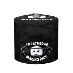 Tutolipy I'd Rather Be Making Rice Pressure Cooker Cover Round Dust Cover Black Funny Designs Air Fryer Cover Kitchen Appliance