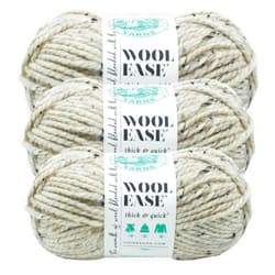 Lion Brand Yarn (3 Pack) Lion Brand Yarn 640-154D Wool-Ease Thick and Quick Yarn , 97 Meters, Grey Marble3
