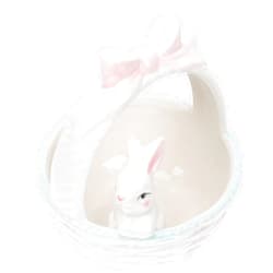 Angoily Rabbit Doll Easter Bucket Rabbit Basket Ornament Bunny Basket Snack Storage Tote Bag Eggs Basket Carry Bucket Tote for Party Celebrate Decoration Gift Easter Bunny Bowl