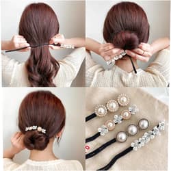 Kebolun life 4 Pcs Tie Dye Deft Bun Hair Bun Makers for Women's Gradient French Twist Hairstyle - Velvet Scrunchie Classy Multicolor Cloth Magic Clip Reusable Quick Bun