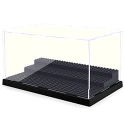 Mlikero Minifigure Display Case for Action Figures Blocks, Clear Dustproof Acrylic Display Box Storage with 3 Movable Steps Gifts for Children,Black…