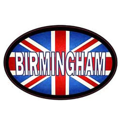 StickerTalk Oval UK Flag Birmingham Vinyl Sticker, 4 inches by 2.5 inches