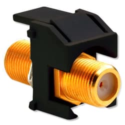 On-Q Legrand - On-Q WP3480BK Recessed Gold FConnector, Black