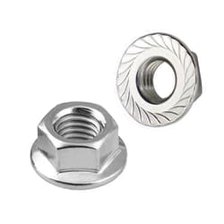 MewuDecor M8-1.25 Serrated Flange Nuts Flanged Locknuts Flanged Locknuts, Stainless Steel 18-8 (304), Bright Finish, 100 PCS