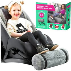Swanoo, Car Seat Foot Rest for Kids Car Seat Accessories Leg Rest for Car Seat Kids Car Foot Rest with Extra Long Straps Adjusts to Any Carseat Or Toodlers Booster Seat by SWANOO, Grey, 1.0 Count