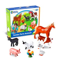 Learning Resources Jumbo Farm Animals, Animal Toy Set for Toddlers, 7 Pieces, Ages 18 Mos+