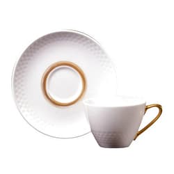 Noritake T5389L/1605 Cup & Saucer (Both Coffee and Tea) 210cc Ami, Gold, Fine Porcelain