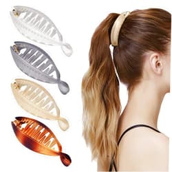 NHZ Gootty Banana Hair Clips 4 PCS Strong Hold Banana Clips for Women Girls Long Thick Hair Nonslip Hair Clips for Ponytail