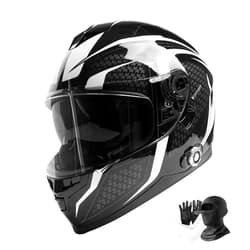 FreedConn Full Face FreedConn Motorcycle Helmet Bluetooth 5.0 Integrated 2 Way Intercom DOT FMVSS-218 Rated Motorbike Helmet Communication with Dual Visor MP3 for Men Women New EPS
