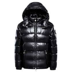 FUUBAMB00 Winter Thicken Down Jackets for Men and Women Short Shiny White Duck Down Jacket Hooded Puffer Coat