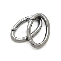 CRAFTMEmore 2PCS 1 1/2 x 3/4 Inches Oval Ring Spring Opening Purse Making Hardware Snap Trigger Clip (Gunmetal)