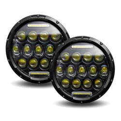 DriSentri 7 Inch Round LED Headlights, 2PCS DC12-24V 7 Inch 140W 6000K DOT Approved Hi/Lo Beam DRL Round LED Headlight Compatible with Jeep Wrangler JK/TJ/LJ with DRL