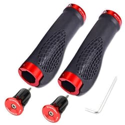 TOPCABIN Ergonomic Bike Grips - Widen Holding Rubber Grips with Aluminum LockGrips for Mountain & Road Bikes