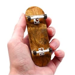 Teak Tuning 32mm Pro Fingerboard Complete - Fully Assembled with Pro Level Components - Pro Shaped Wooden Deck (32x97mm), UltraSpin Bearing Wheels, Prodigy Gen2 Trucks - Toasted Smores