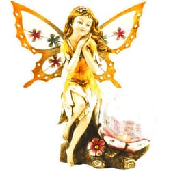 Dawhud Direct Butterfly Wing Fair Angel Solar Light for Home and Outdoor Decor Fairy Angel Solar Powered Flickering LED Garden Light Backyard Angel Fairy Decoration