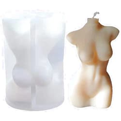 JINZOFLY Silicone Human Body Mold, Resin Candles Molds, Homemade 3D Mould for Making DIY Soap,Candle, Chocolate, Plaster, Art Craf (Woman)