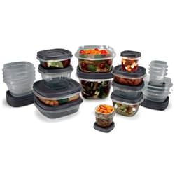 Rubbermaid Easy Find Lids Food Storage Containers 46-Piece Set BPA-free Freezer Dishwasher Microwave-Safe Black