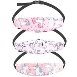 STEVE YIWU 3 Pack Baby Carseat Head Support,STEVE YIWU Head Support Band for Car Seat Naps Stroller Seat Sleeping Headrest Adjustable Car Seat Head Band Suitable for All-Aged Kids (Pink)