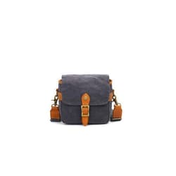 peacechaos Vintage Canvas DSLR/SLR Camera Bag - Thick Protective Case for Camera and Lens - Water Resistant - Sling Shoulder Bag for Photography, Hiking, Shooting, and Traveling (Grey)