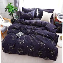 Feelyou Galaxy Bedding Set for Kids Boys Girls Starry Sky Duvet Cover Set Twin Size Mysterious Constellation Pattern Comforter Cover Cute Teens Bedroom Decor Microfiber Zodiac Bedspread Cover