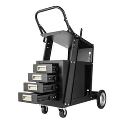 SmarketBuy Welding Cart with Drawers, Mig Welder Cart 250 Lbs Capacity, Weld Cart for TIG MIG Welder and Plasma Cutter with 4 Drawers and 2 Safety Chains