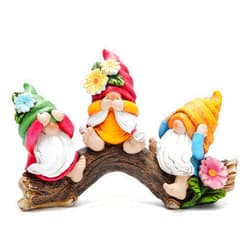 Hodao Spring Hear-No, See-No, Speak-No Gnomes Figurines Decorations Flower Gnomes Ornaments Scandinavian Tomte Elf Decor Gifts Summer Gnomes Figurines Decoration Home Table Spring Gnomes Decor