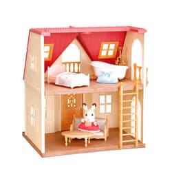 Calico Critters Red Roof Cozy Cottage, Dollhouse Playset with Figure, Furniture and Accessories