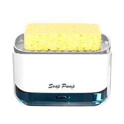 Bestseek Kitchen Dish Soap Dispenser with Sponge Holder, 2-in-1 Countertop Soap Pump Dispenser, for Kitchen Sink Dishwashing Soap Dispenser - 12.5 Ounces
