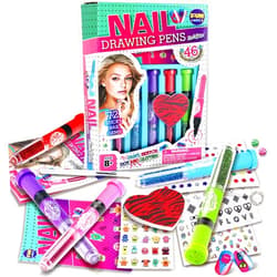 FUN KIDZ Nail Kit for Girls Ages 7-12, FunKidz Peelable Nail Art Set with Nail Polish Pens Glitter Sticky Temporary Nail Decoration Makeup Kit for Teens Party