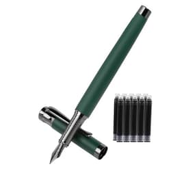 BOCIYER Luxury Fountain Pen Set,Ink Pen for Smooth Writing,Medium Nib,Includes 10 Ink Cartridges&Ink Converter,Best Pen Gift Case for Men & Women,fancy,calligraphy,Executive,Office pen-Green