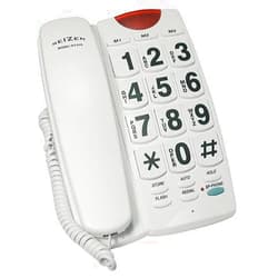 REIZEN Big Button Speaker Phone - White with Black Numbers