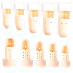 BBTO 10 Pcs Mallet Finger Splint Thumb Splint, 5 Sizes Finger Support Brace Stabilizer Plastic Fingertip Protectors for Wounds Relief Straightening Arthritis Knuckle Immobilization(Beige)