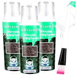 Unixing 3PCS 360ML Diamond Painting Sealer Glue 5D Diamond Painting Glue, Diamond Art Glue Sealer for Shine Effect & Permanent Hold, Sealer for Diamond Painting and Puzzles DIY Craft (3 Bottles X 120ML)
