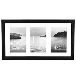 Americanflat 8x16 Collage Picture Frame with Shatter-Resistant Glass - Fits Three 4x6 Photos or One 8x16 Picture - Signature Collection - Photo Frame for Tabletop and Wall Display - Black
