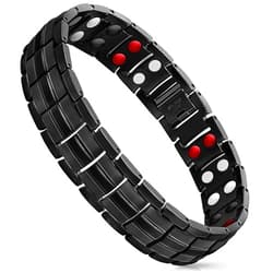 Mahnco Magnetic Bracelet for Men Adjustable Titanium Steel Men’s 4-in-1 Wellness Bracelet for Energy Balance & Joint Support with Remove Tool (Black Classic)