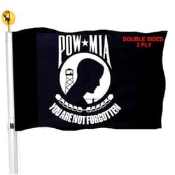 SUJEB Pow Mia Flag 3x5 Outdoor Double Sided Heavy Duty 3 Ply Military Pow Veteran Flags Double Stitching For Home Company Indoor Outdoor Outside