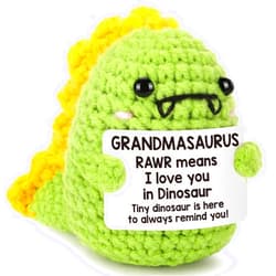 OCCdesign Mini Mothers Day Birthday Gift for Grandma from Granddaughter Grandson I Love You Grandmother Best Ever Grandparents Handmade Crochet Small Dinosaur Mother's Day Presents for Great Grandma Nana Gigi