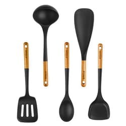 STAUB Silicone with Wood Handle 5-pc Cooking Utensil Set