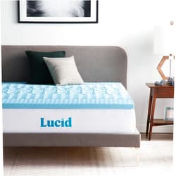 Lucid 2 Inch Mattress Topper Full - Memory Foam Mattress Topper Full - 5 Zone Gel Infusion - CertiPur Certified Foam