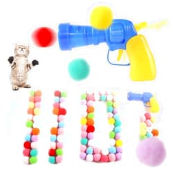 Pet2U 110 Balls Cat Toy Gun Launcher, 1.2